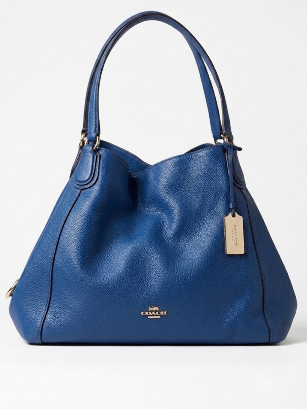 COACH Edie 31 Cobalt Blue Pebbled Leather Shoulder Bag - Picture 14 of 14